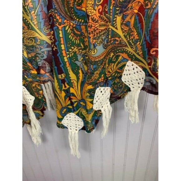 Gimmicks By BKE Womens Size S Open Front Cardigan Top Floral Short Sleeve - Picture 2 of 5